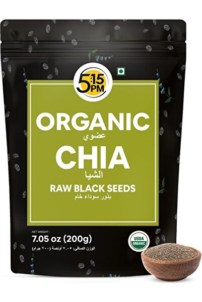 5:15PM Certified Organic Chia Seeds 200gm | Organic Raw Unroasted Black Chia ...