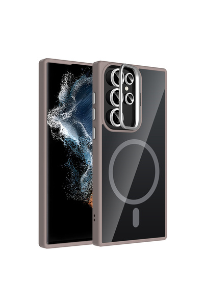 zore Galaxy S22 Ultra Case with Camera Stand, Magsafe Supported, Transparent ...