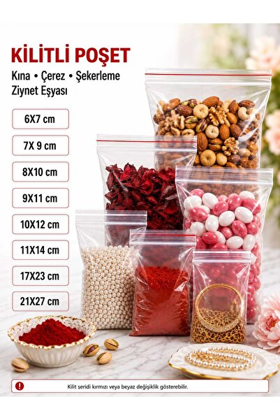 isopack kilitli poşet 6x7 cm 100lü paket kına,çerez,şekerleme,ziynet eşyası p...