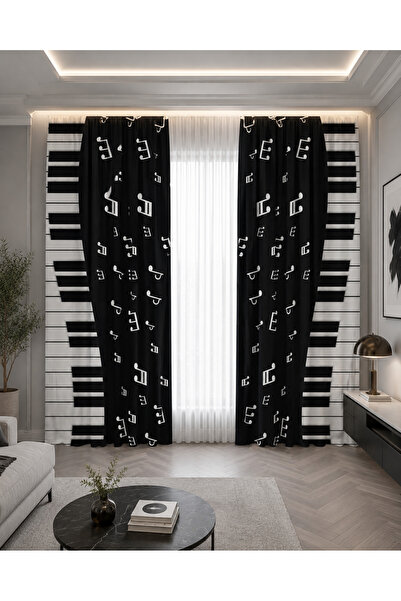 HOMESSA Piano Keys and Music Notes Double Winged Children's Room Background C...