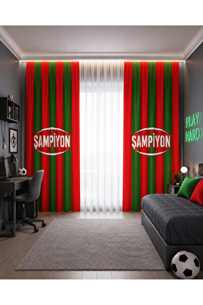 HOMESSA Red Green Champion Double Winged Children's Room Background Curtain