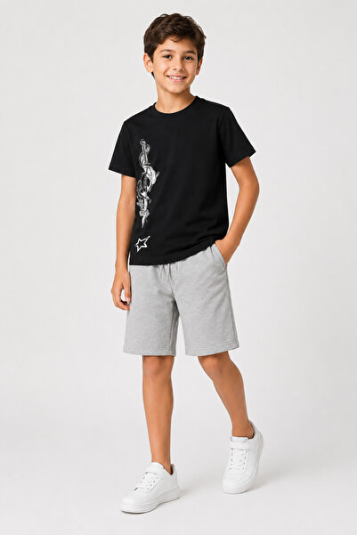 han elegant Sword and Star Printed Children's Summer Quality T-Shirt and Capr...