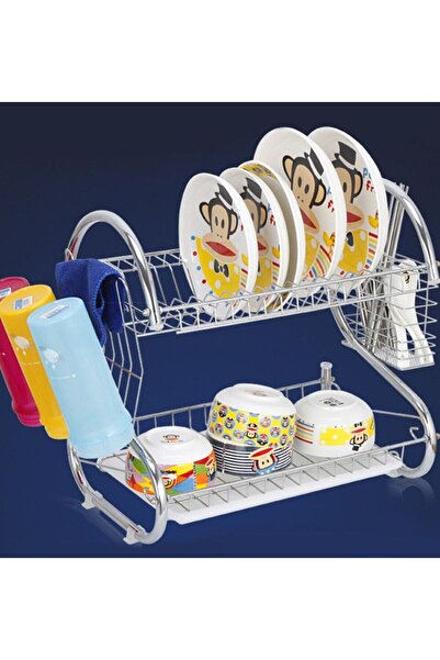 DubaiGallery Capacity Stainless Steel 2-layer Dish Drainer Drying Rack Kitche...