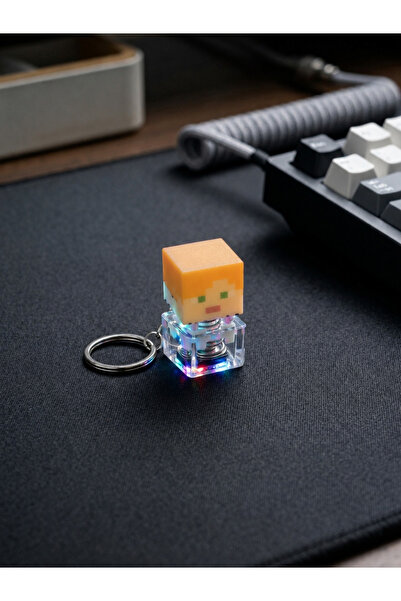 Lento Design Işıklı Mekanik Switch Anahtarlık - Retro Fidget Stres Oyuncağı