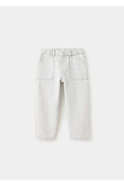 MANGO Baby Beli lastikli düz kesim jean pantolon