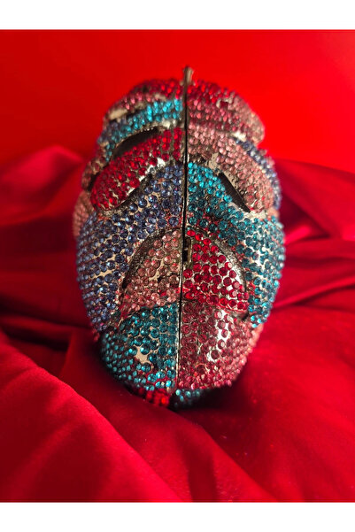 Svarn Atelier Crimson Sapphire Rose Crystal Clutch Bag Rhinestone Bag
