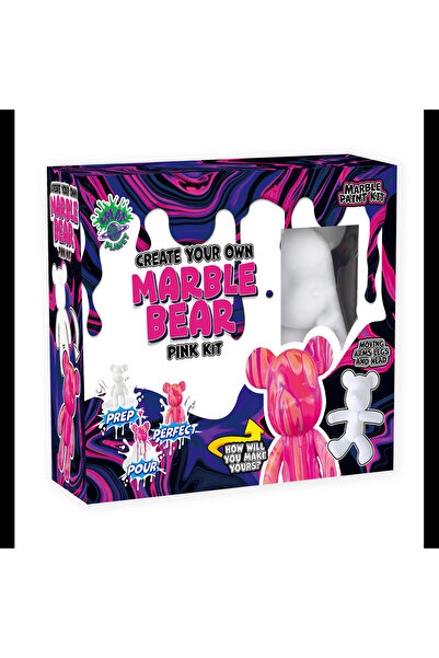 OEM Splat Planet Πλήρες Σετ Κατασκευής Fluid Art “Pink Marble Bear Kit” 23cm