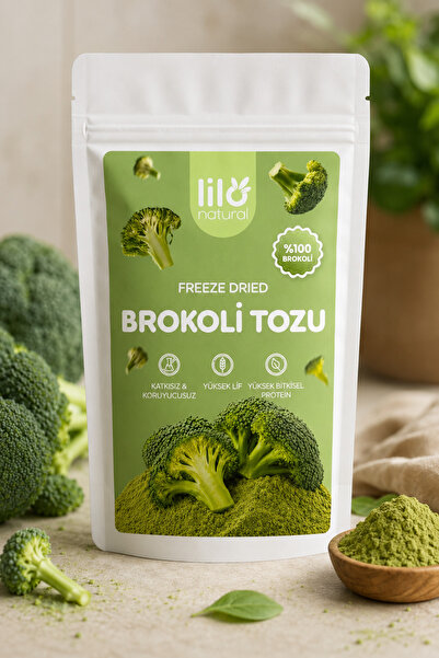 Lilo Natural Freeze Dried Brokoli Tozu 50 g - %100 Brokoli - Dondurularak Kurutulmuş Sebze Tozu