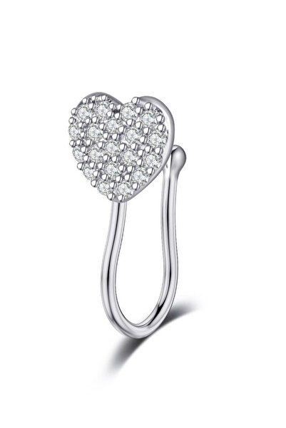 VeeShop Ελάχιστο σκουλαρίκι τύπου ear cuff, ψεύτικο πιρσινγκ μύτης, καρδιά με...