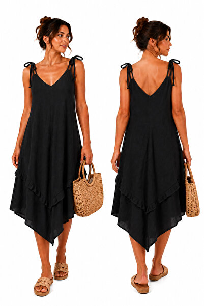 YENA 100% Cotton Muslim Strap Dress