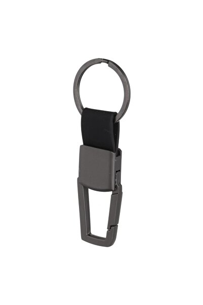 OEM Breloc din piele PU pentru bărbați, cu mâner negru și cârlig metalic - 9cm