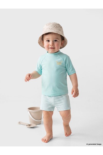 LC Waikiki Vizyon New Season Green Baby Boy Swimsuit Set