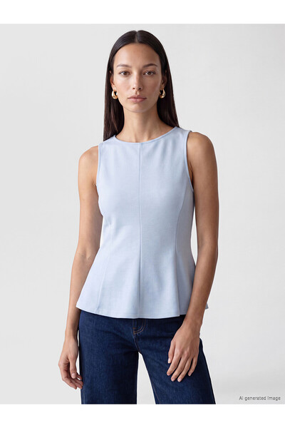 LC Waikiki Original Oval Neck Peplum Blouse