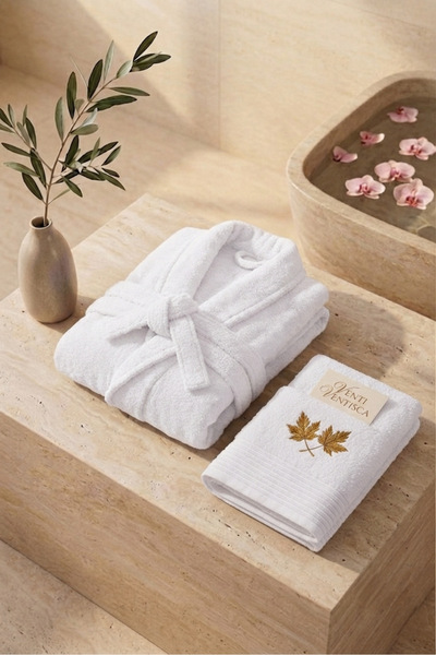 VENTİ VENTİSCA Venti 100% bumbac moale, set de 2 prosoape brodate - Set proso...