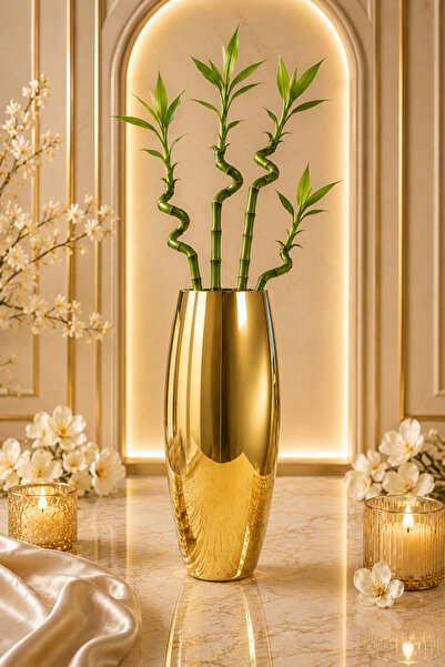 rova tr Solea Series Titanium Coated Glass Vase, Decorative Living Room and T...