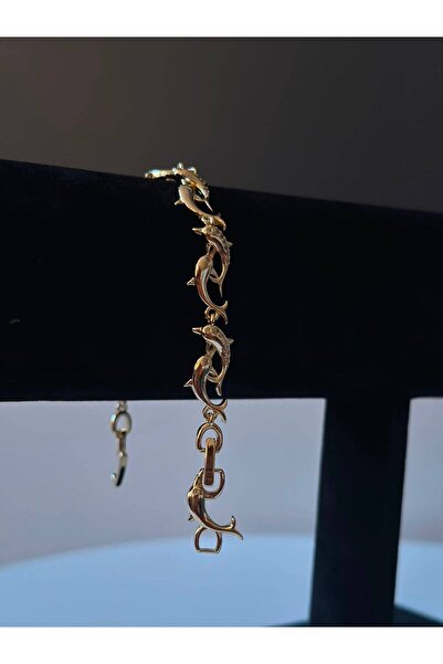 ROYAL SPARK Gold Color Stylish Women's Bracelet with Dolphin Figure and Stone...