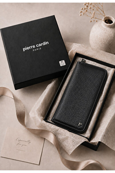 Pierre Cardin Men's 100% Genuine Leather Vertical Navy Blue Wallet Card Holde...