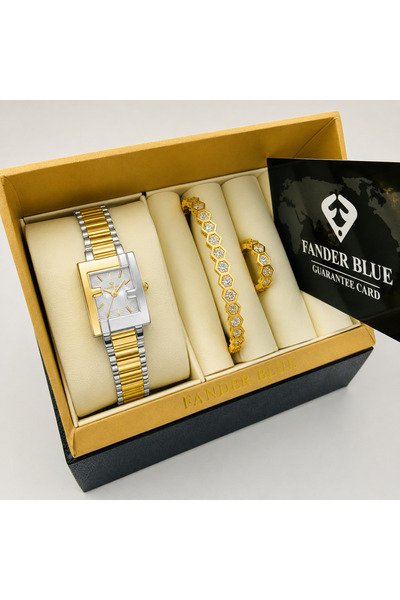 FANDER BLUE Fender Blue Women's Premium 3-Piece Set – Two-Tone Gold and Silve...