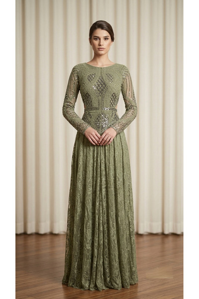 zourina Women's Evening Dress Light Olive Color