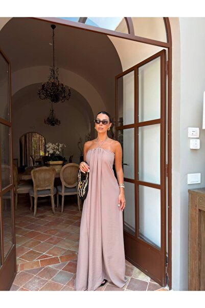 sinem kıvanç STRAPLEZ TENSEL ELBİSE