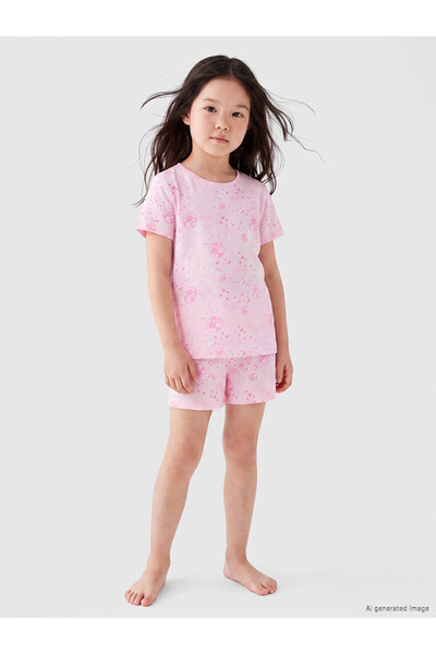 LC Waikiki Barbie Printed Girls' Shorts Pajama Set