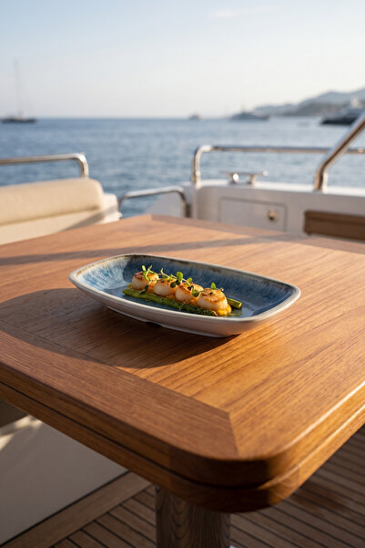 Happy Chef Blue Iris 6'lı Kare Kayık Tabak Seti, 14x8,5 cm - h.2,3 cm , Therm...
