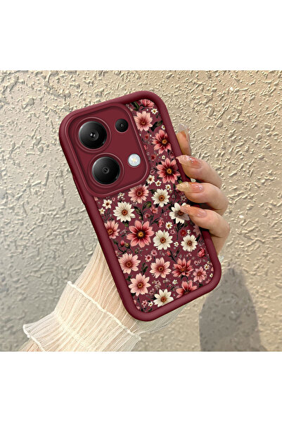 SLIMFELT Redmi Note 13 Pro 4G Uyumlu Yüksek Kaliteli Çiçek Desenli, Düşmeye D...