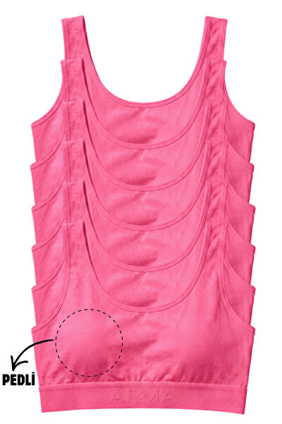 Arma Yıldız Girls' Thick Strapped Training Bra with Removable Pads Half Tank ...