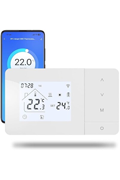 BeOk Термостат за газов котел, безжичен, WiFi, бял, BOT-W506