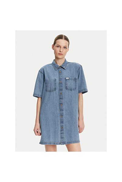 Guess Jeans Γυναικείο Τζιν Φόρεμα W5GK99D5M81 Μπλε