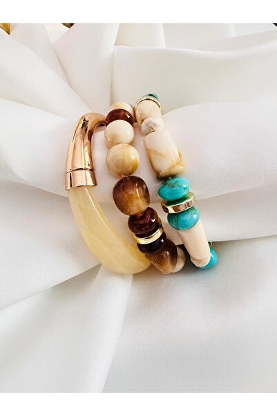 DEVİ fashion Kemik Vip Series 3-Piece Combination Elastic Bracelet