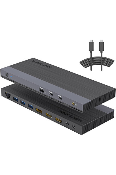 wavlink Stație de andocare USB-C 13 în 1, cu 3 monitoare, PD 100W, DisplayPor...