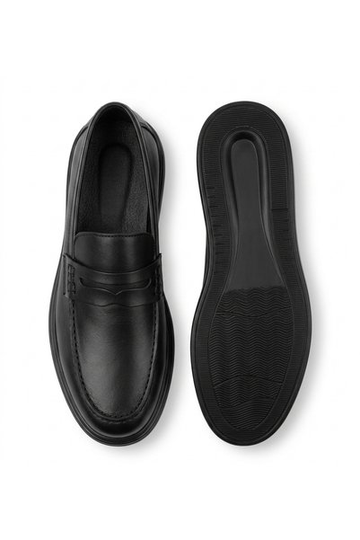 ERDOĞAN TULGAR Genuine Leather Light Poly Sole Top Quality Design Odorless Black Classic Shoes Te0103
