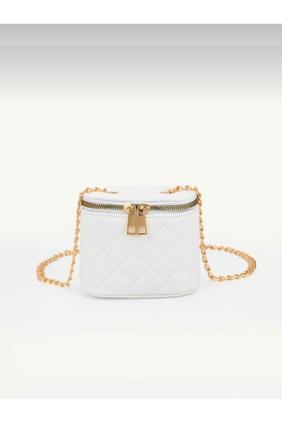 Yeeys Mely Women's Mini Box Quilted Patterned Chain Strap Crossbody and Shoul...