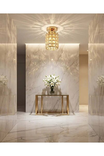Generic SageLiving Modern Gold Crystal Chandelier | Luxury Mini LED Ceiling L...