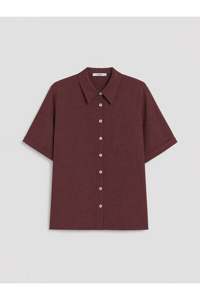 LC Waikiki Trendlucky Plus Size Linen Blend Women's Shirt with Difference