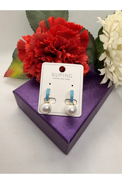 XUPING JEWELRY 14K RENGİ TOP İNCİLİ ÇELİK KÜPE