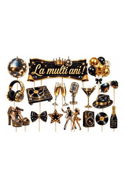 DecoParty Set de decorațiuni pentru tort – La mulți ani! Ediție de lux temati...