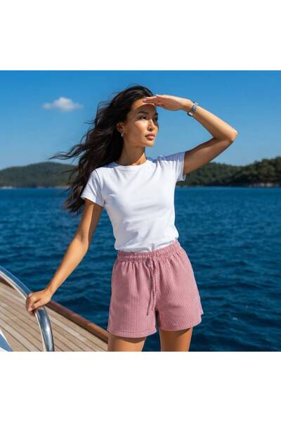 Nikitas Design Combed Cotton T-Shirt, Striped Cotton Shorts Combination