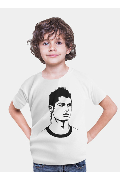 Generic عالم الموضة تيشرت قطن بطباعة عالية الجودة بتصميم كريستيانو رونالدو