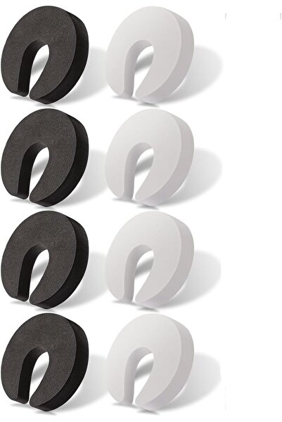 Arabest Door Pinch Guard,8 Pcs,Multifunctional,Black & White,Durable Soft Noi...
