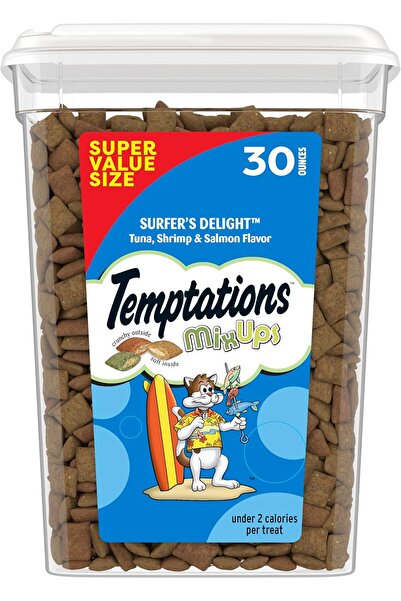 Temptations وجبات خفيفة مقرمشة وطرية للقطط من تيمبتيشنز، بنكهة سيرفرز ديلفايت...