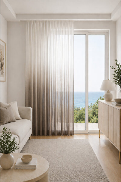 Premier Home ستارة من التول بمقاس خاص من أفيور ديجريديت كابوتشينو 240×270 1×3...