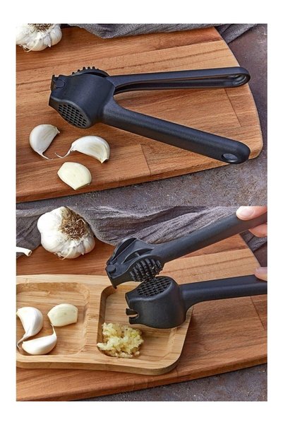 Evizim 1 Piece Black Garlic Crusher Easy-To-Use Garlic Press