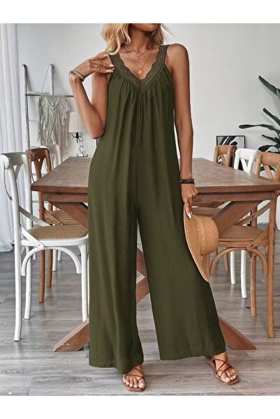 DRESSIFY WOMEN’S FASHION Γυναικεία φόρμα από βισκόζη με λεπτομέρεια φαρδιάς κ...