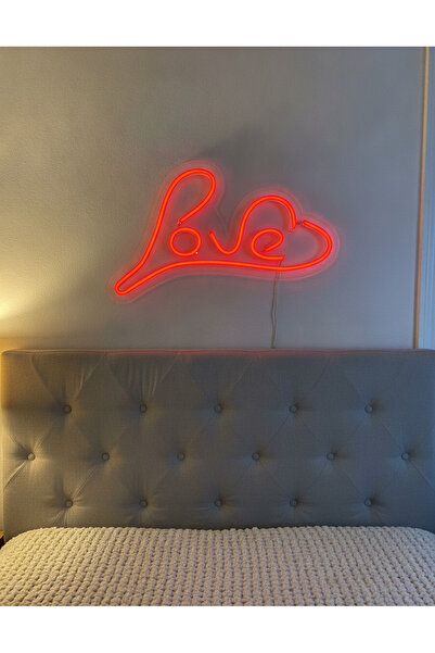 STUDYO YORA Love Yazılı LED Neon Duvar Tablosu | Kırmızı Aydınlatmalı Modern ...
