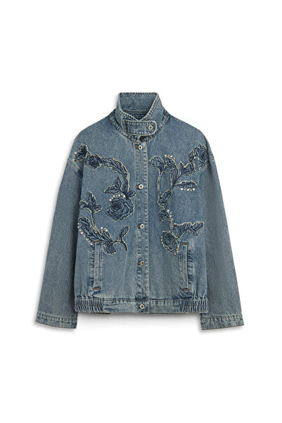 Twist FLORAL PATCH'Lİ DENİM CEKET