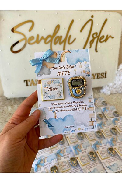 Sevdalı işler Luxury Stone Zikirmatik, Mevlid Gift, Circumcision Gift, Baby G...