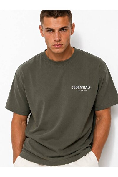 HZR wear تي شيرت رجالي أساسي مطبوع بطباعة الحقن، ياقة دائرية، مقاس عادي، 100%...