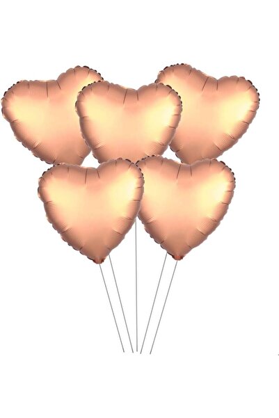 Yıldızan 5 Li Heart Gold Foil Balloon, Rose Gold 931845